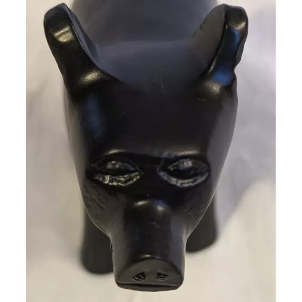 Cast Metal Bear Pig Figurine Cub Black Animal Carved Folk Art Forest Farm Fun 3" - Picture 2 of 15
